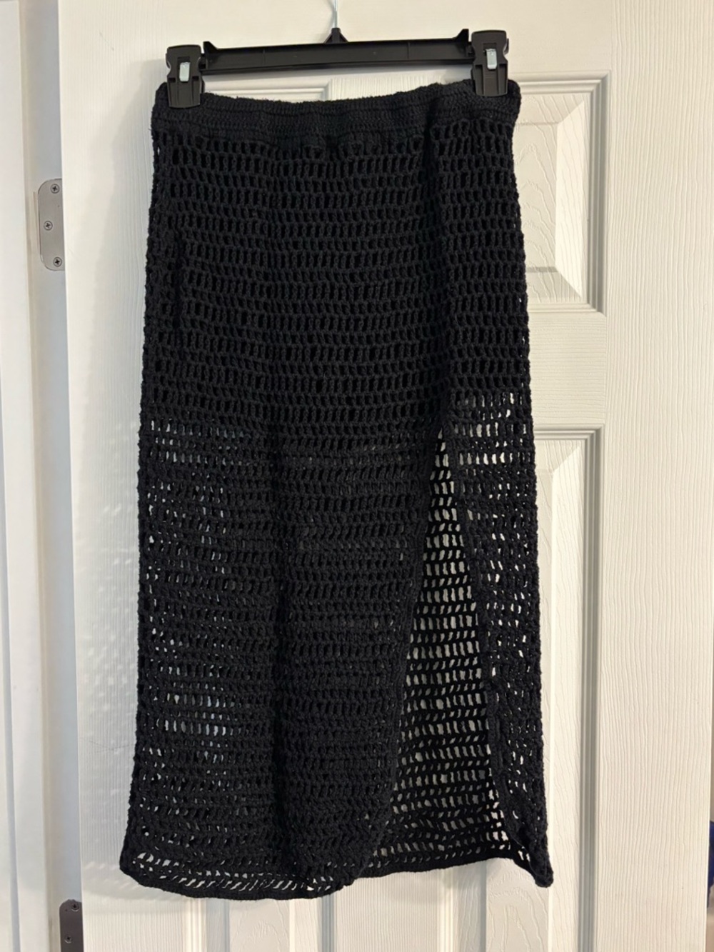 Free People Black Crochet Midi Skirt